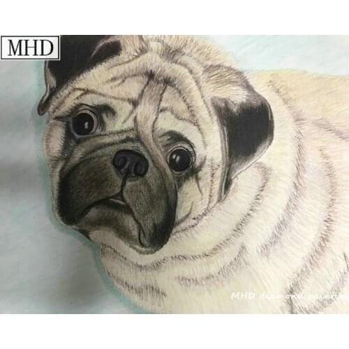 Full drill square 5d diy diamond painting cross stitch pet dog kit 20x25cm home decoration mosaic room artwork