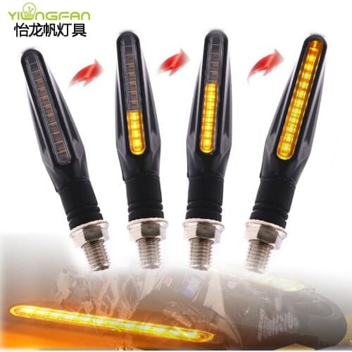 Spot Supply New LED Motorcycle Line-Shaped Flowing Water Turn Light Motorcycle Modification Signal Lamp