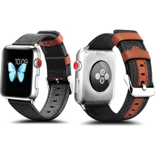 Fabric Leather Bracelet Belt For Apple Watch 6 SE Band Leather 38mm 40mm 42mm 44mm iWatch Band Series 1 2 3 4 5 Strap Wristband