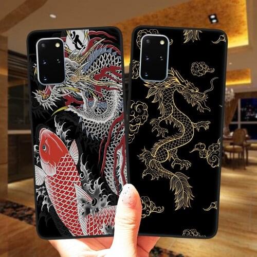 Ancient Chinese Legend Dragon Black Silicone Phone Case Cover For Samsung S20 FE S8 S9 S10 Plus S10E Note 20 Ultra 10 Lite Pro