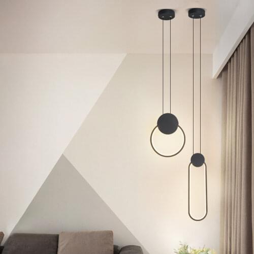 Modern Minimalist LED Pendant Lights Geometric Aesthetics Creative Living Room Bedroom Dining Room Home Hallway Lighting