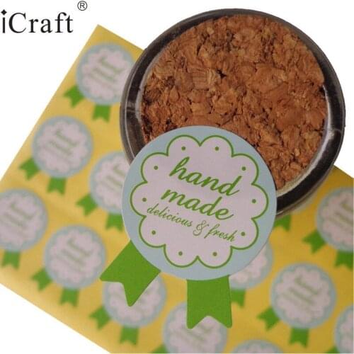 102pcs Medal Shape Green Seal Sticker Hand Made Paper Label Adhesive Gift Paper Sticker For Gift Box Baking Decor