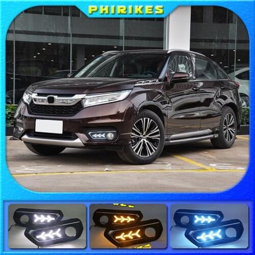 1 Set For Honda AVANCIER 2017-2019 DRL Daytime Running Lights Daylight 12V ABS Fog Lamp Cover With Turn Yellow Signal Light