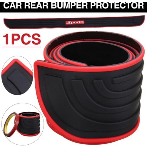 1pc Car Trunk Door Sill Protector Rubber Strip Sticker Auto Rear Bumper Guard Scratch Protection Bar Black Styling 90x7.2cm