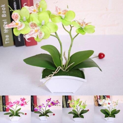 2 branches 5 Heads Artificial Fake Butterfly Orchid Flower Filled Life For House Garden Wedding Decor Arrangements Flower Decora