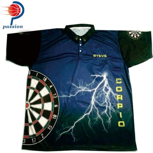 Mens High Quality Customizable Sublimation Printed Cool Design Dart Shirts For Teams