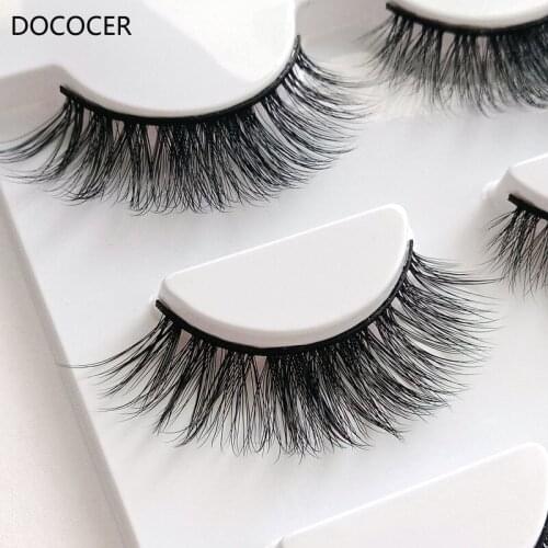 3 pairs /set Eyelashes Messy Cross Thick Natural 3D Fake Eyelashes Winged Lashes Makeup Big Eye Long False Eye Lashes