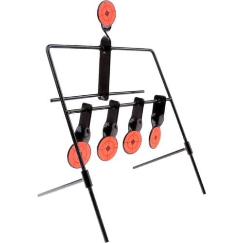 5 Targets Self Resetting Shooting Target Metal Target Stand Set