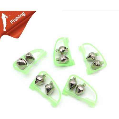 5Pcs Luminous Light Twin Bells Clip On Night Fishing Rod Bite Alarm Fishing Rod fishing Tackle Accessories