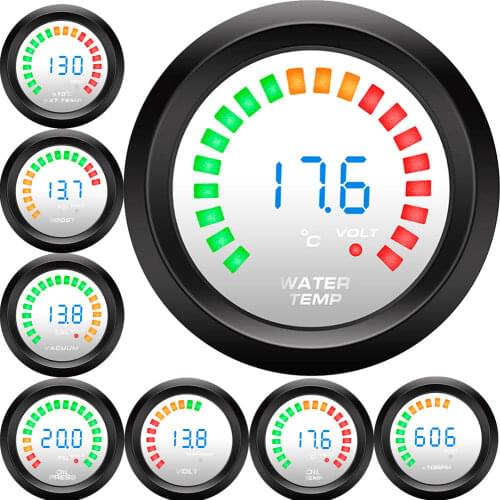 52mm Blue LED Smoke Face Water Temp gauge Water Temperature Meter With Sensor Car meter Gauge Voltmeter Oil Pressure Fuel Level
