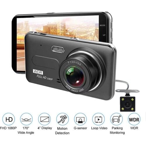 Car DVR 4.0" Full HD 1080P Dual Lens Rear View Dash Cam Vehicle Camera Video Recorder Monitor Auto Motion Detector Car Camcorder