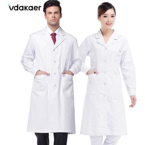 White Lab Coat Medical Clothing Uniforms Doctor Coats Jackets Nursing Men Women Long sleeve Labor insurance work clothes
