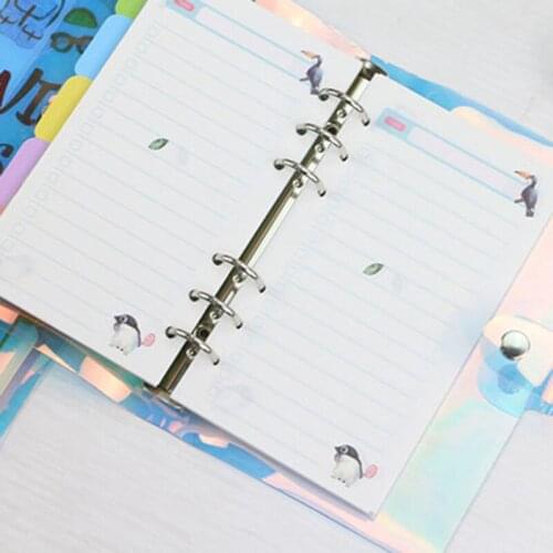 Loose-Leaf Notebook PVC Button Gift Glitter School Office Planner Stationery Laser Cover Diary Notebook