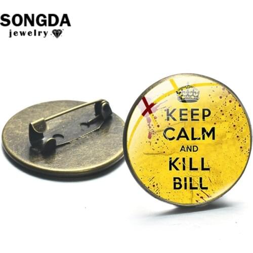 SONGDA Cool Old-fashion Kill Bill Film Theme Brooch Collection Badges Fit Backpack Denim Accessories Lapel Pins Button Fans Gift