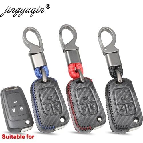 Car-Styling Carbon Leather Key Cover Case for Chevrolet Cruze Aveo Trax Buick VAUXHALL Opel Astra Corsa Meriva Zafira Antara J