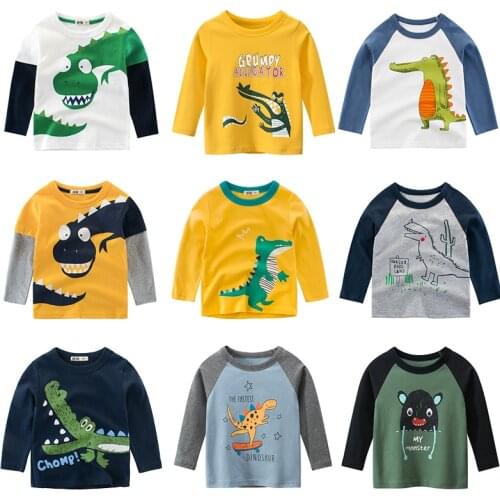 Kids Clothing T shirts Print Girls Boys Cotton Children The Crocodile Baby Toddler Tops Cartoon Full Long Sleeves Clothes