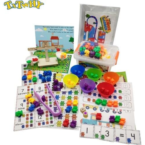 Children Montessori Toy Counting Bear Montessori Educational Cognition Hand Brain Coordination Educational Toys For Children Set