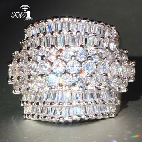 YaYI Fine Jewelry Fashion Princess Claw Set Cut White Cubic Zirconia Silver Color Engagement Wedding Party Leaves Gift Rings