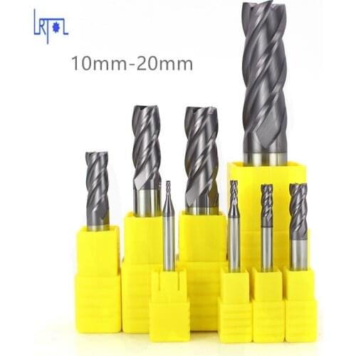 3PCS HRC55 12,14,16,18.20mm*75 100mm tungsten carbide end mill 4 four flutes CNC machine milling cutter drill bit
