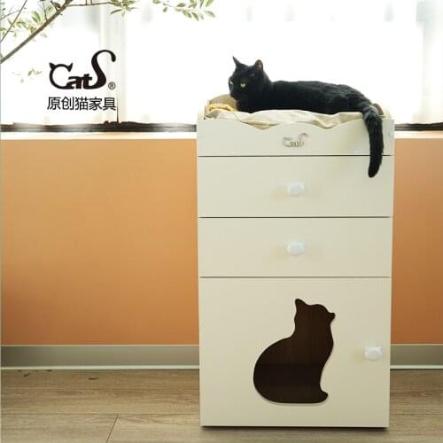 Cat Furniture Classic Color Matching Cat Litter Storage Cabinet Cat Climbing Frame