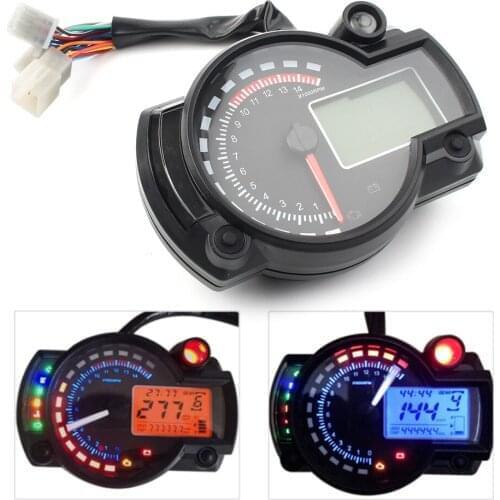 Motorcycle Speedometer Tachometer Gauge Odometer Universal LCD Digital Display 15000rpm