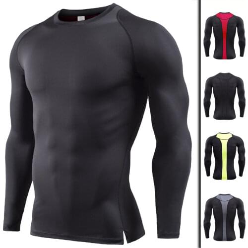Mens Compression Sport Tops Long Sleeve Tights Sports Quick Dry Rashgard Running T-shirt Gym T Shirt Fitness Shirt