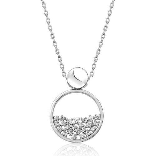 Real Silver 925 Jewelry sterling Silver Dew Drop Lady Necklace