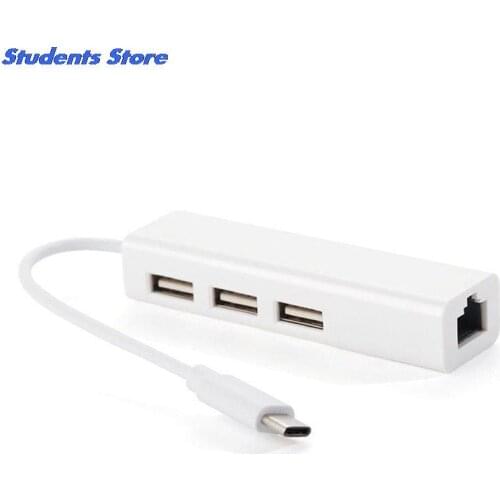 2021 New USB Ethernet Type C USB-C 3.1 to USB 3.0 Hub Ethernet Lan RJ45 Network Adapter For Macbook US