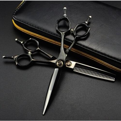 Professional japan 440c 6 inch black Bearing hair scissors cutting barber makas haircut thinning shears hairdressing scissors