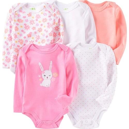 Newborn Baby Girls Bodysuit Babies Bebes Clothes Long Sleeve Cotton Printing New Unisex Cotton Summer Infant Rompers 0-24 Months