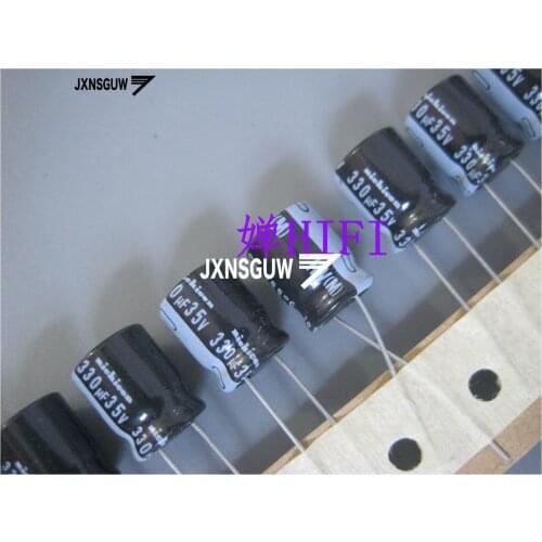 20PCS NICHICON HV 35V330UF 10X12.5MM 330UF 35V original Aluminum electrolytic capacitor 105 degrees 330uF/35V