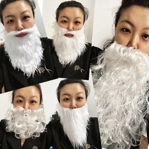 Party Performance Props Santa Claus White Beard White Eyebrows Fake Beard Set Christmas Hallowee Xmas Party Decoration
