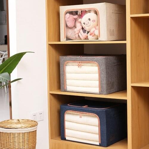 Foldable Comforter Storage Bag Household Clothing Storage Box Dustproof Cotton Quilt Storage Bra Socks Wardrobe Organizer