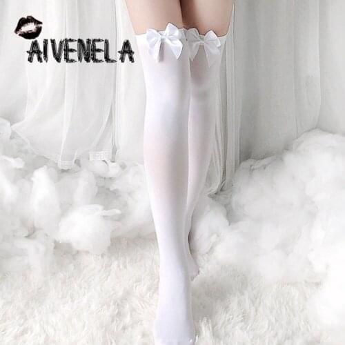 Japanese Harajuku Lolita Kawali Bow JK Stockings Uniform Student In Tube Socks Gilr Women Autumn Winter AFC908