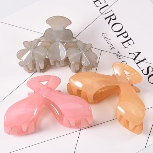 Women large Fashion Candy Color Acrylic Hair Clip Hair Claw Elegant Hair Clamp Grips Barrette Crab Hair Accessories for Ladies