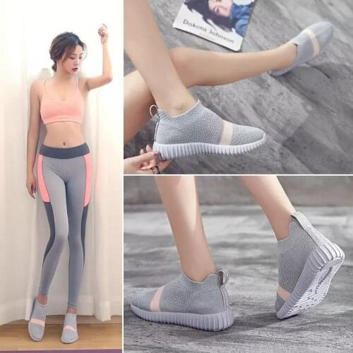 2021Summer Flying Woven Womens Shoes Single Mesh Breathable Sneakers Non-slip Wear-resistant Soft Comfortable Running Shoes