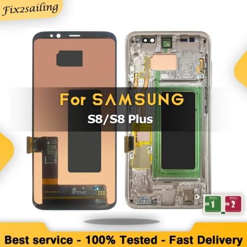 Super Quality For SAMSUNG Galaxy S8 G950 G950F/S8Plus G955 LCD Display With/No Frame Touch Screen Digitizer Assembly Replacement