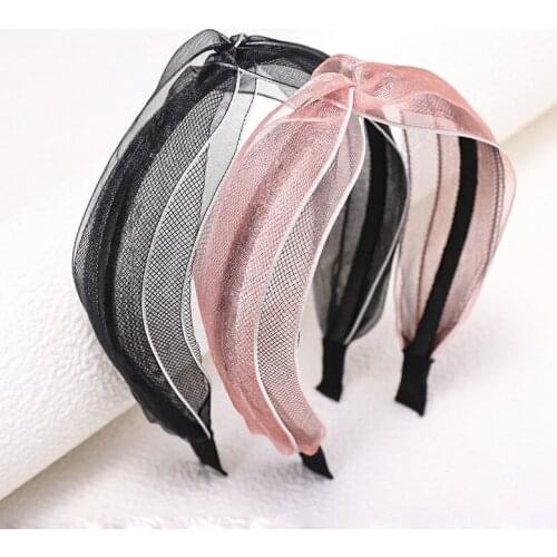 12pcs Japan Korean Lace Hairband High Quality Hair Accessories Girls Mesh Headband Twisted