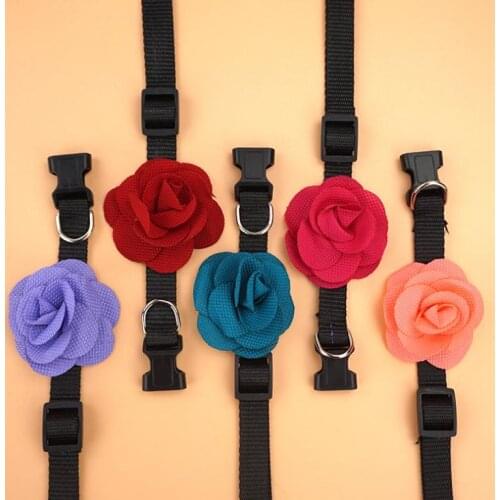 120 pcs/lot Pet Dog Rose Flower Cat Collar Pet Necklace Dog Grooming Pet Accessories Free Shipping SN1178