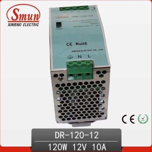 120W 12V 10A Single Output AC-DC Indoor Din Rail Switching Mode Power Supply DR-120-12 With CE RoHS