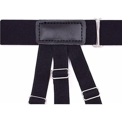 2Pcs/Set Elastic Leg Suspenders Shirt Stays Holder Straps Metal Locking Clamps