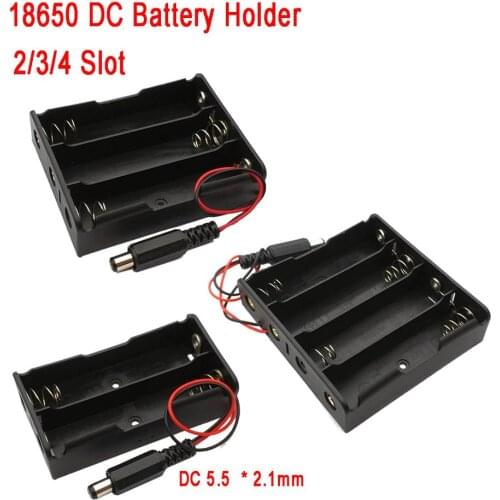 DIY 2x 3x 4x 18650 Battery Holder Storage Box Case With DC 5.5x2.1mm Power Plug Plastic + Meta