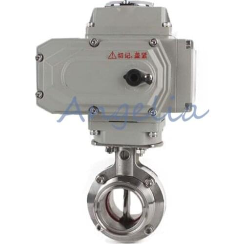 3" Stainless Steel 304 Sanitary Motorized Butterfly Valve Tri Clamp 220VAC