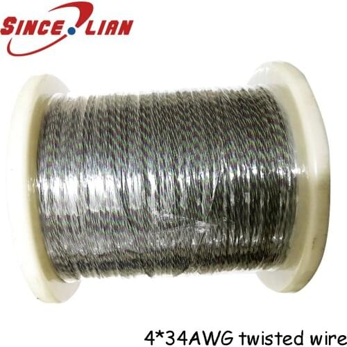 4000M UL10064 32AWG 7*0.08TS OD0.38 Electronic Wire PTFE Wire Red Green Blue Yellow Twist Stranded Tinned Plated Copper Wire