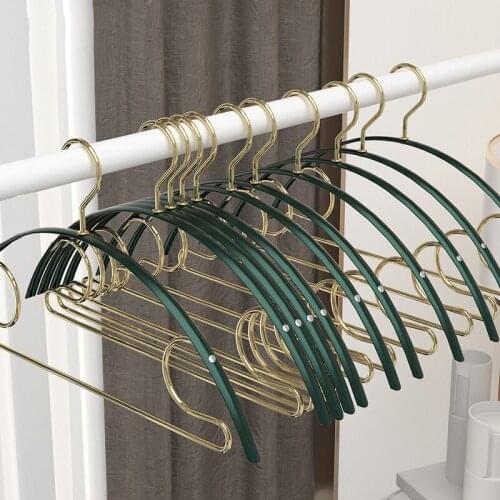 No Shoulder Clothes Hanger Aluminum Alloy New Design Clothing Space Saving Storage Rack Anti Slip Coat Pants Drying Rack 5pcs