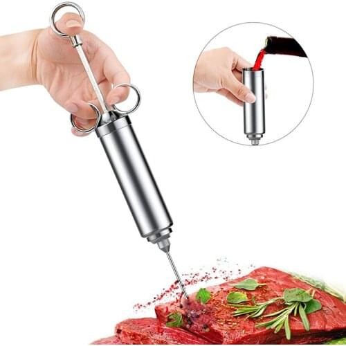 BBQ Syringe Seasoning Needle Turkey Needle Seasoning Syringe Cooking Syringe 20z Meat Syringe 3 Needles BBQ Accessories
