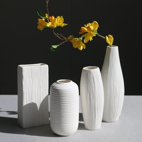 European-style white ceramic vase office home accessories TV cabinet decoration flower arrangement flower crafts