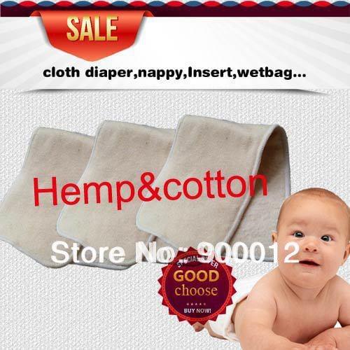 Free Shipping Naughty Baby Hemp Organic cotton 200pcs 4 Layers(2+2) Reusable Baby Cloth Diaper Pads Nappy Inserts
