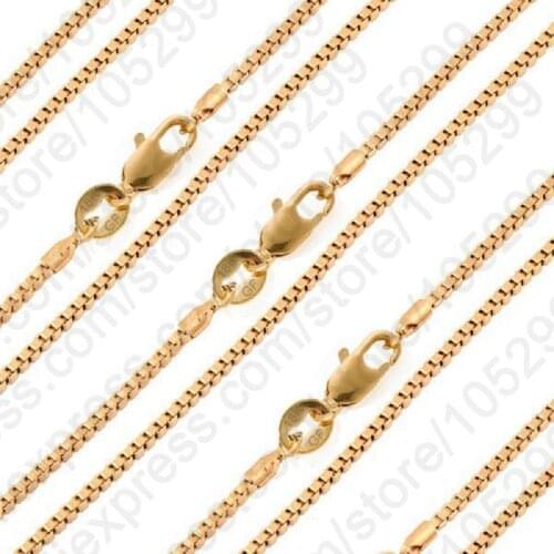 10PCS GF Necklace 16-30" Yellow Gold Filled Chain Venice Box Chain For Pendant Woman Jewelry Accessories Trendy Gift