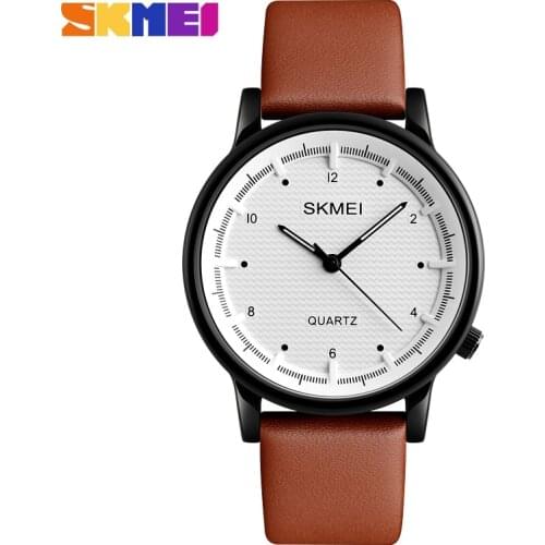 SKMEI Men Quartz Watch Clock Relojes Male Fashion Casual Watches Leather Strap Waterproof Mens Wristwatches Relogio Masculino